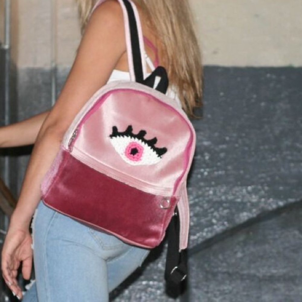 London Kaye Evil Eye Crochet Backpack